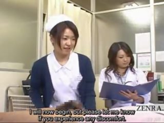 Subtitled cfnm japonské milfka doktor a sestrička robenie rukou
